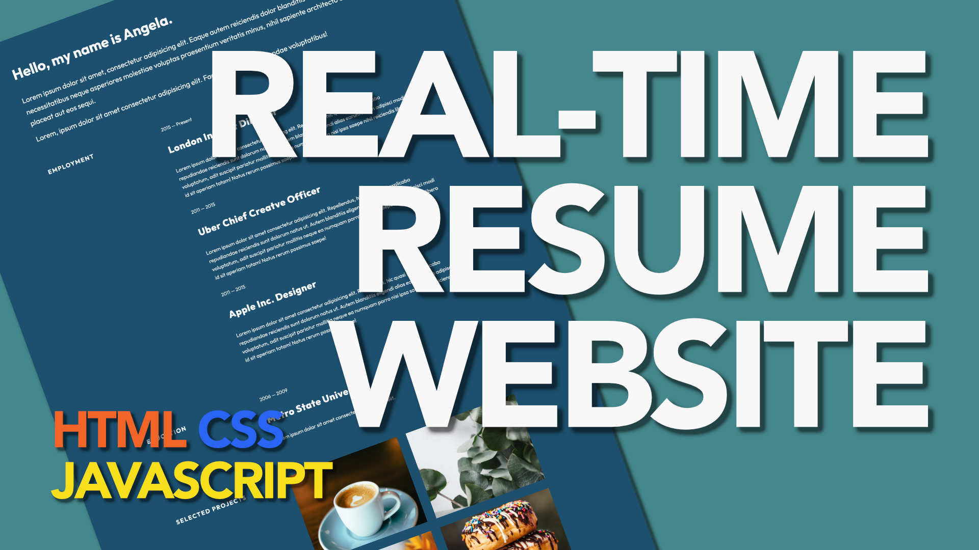 YouTube thumbnail for Build a Printable Resume Website, HTML, CSS + JS Tutorial