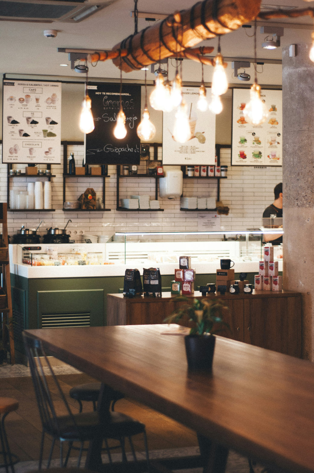 The interior of a coffee shop