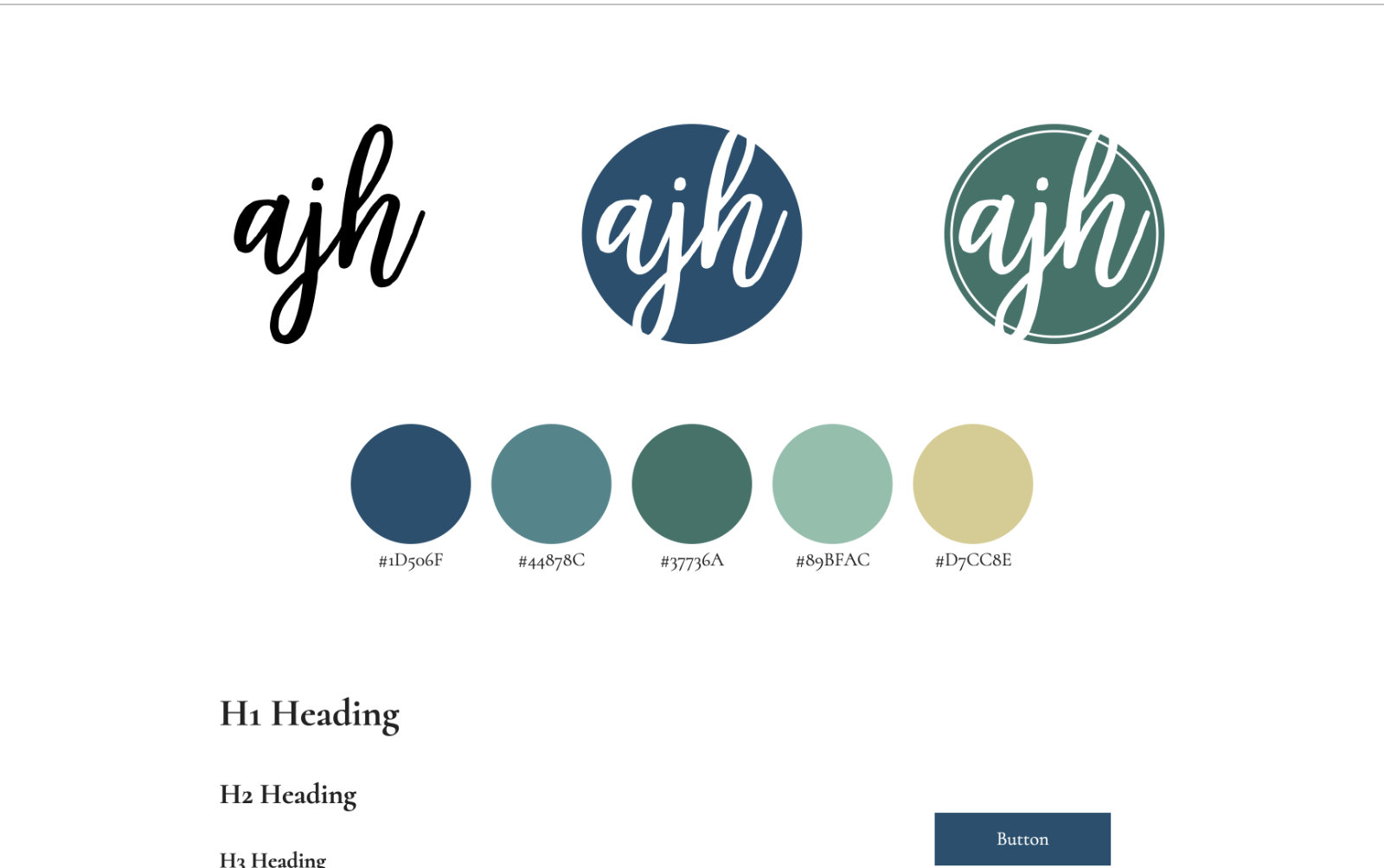 Screenshot of style guide for project planning